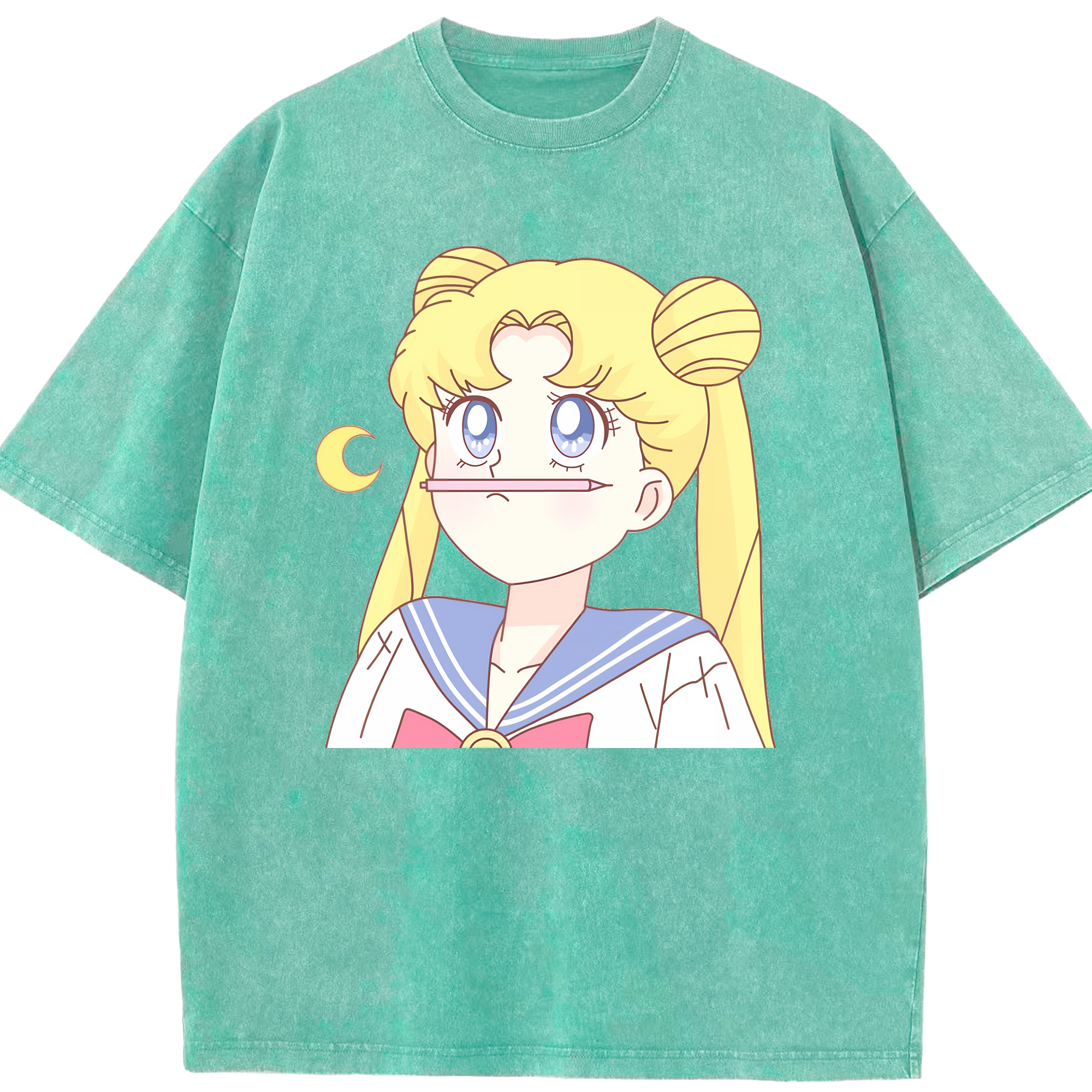 （画像用） 美少女戦士セーラームーン 愛野 美奈子 あいの みなこ Sailor Moon Aino Minako 綿100% ヴィンテージ風 半袖Tシャツ（フロントプリント）